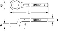 Zugringschlüssel, gekröpft, 2.3/16"