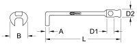 Klauenschlüssel ohne Drehstift 17 mm