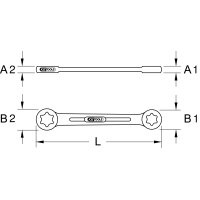 CHROMEplus Torx-E-Doppel-Ringschlüssel XL,E6xE7