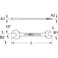 CHROMEplus Doppel-Maulschlüssel, 1/2" x 9/16"