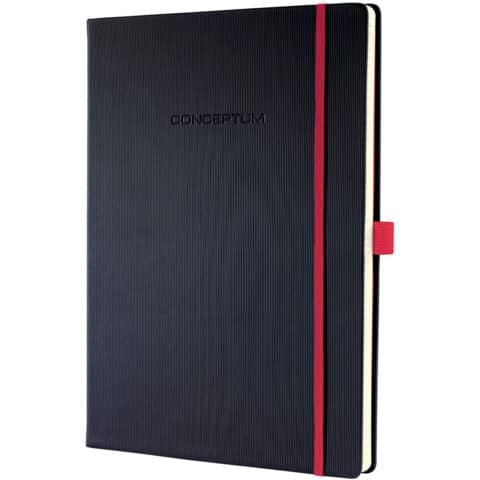 Notizbuch Conceptum ca. A4 194 S. Hardcover liniert 80g black-red