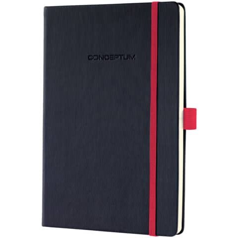 Notizbuch Conceptum ca. A5 194 S. Hardcover liniert 80g black-red