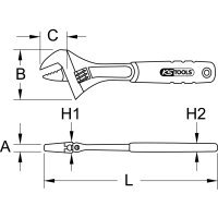 Rollgabelschlüssel mit 2-Komponentengriff, 23mm