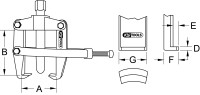 Universal-Abzieher 2-armig mit Spannbügel, 80mm