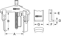 Universal-Abzieher 3-armig mit extrem schlanken Haken, 60-200mm