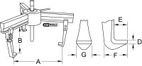 Universal-Abzieher 3-armig, 150-700mm