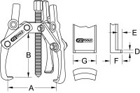 Universal-Abzieher 3-armig, 20-170mm