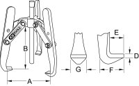 Universal-Abzieher 3-armig, 35-250mm