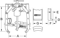 Universal-Abzieher 2-armig, 50 t