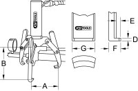 Universal-Abzieher 3-armig, 17 t