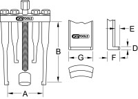 Universal-Lenkrad-Abzieher 2-armig für PKW, 90mm