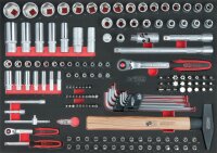 SCS 1/4"+1/2" Steckschlüssel-Satz, 163-tlg in 1/1 Systemeinlage