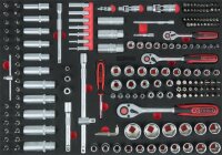 1/4"+3/8"+1/2" Steckschlüssel-Satz, 195-tlg in 1/1 Systemeinlage