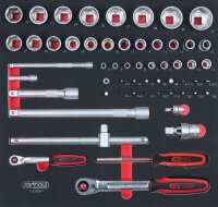 SCS 1/4"+1/2" Steckschlüssel-Satz, 57-tlg...