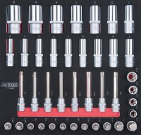 SCS 1/2" Steckschlüssel-Satz, 40-tlg in 2/3 Systemeinlage