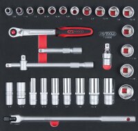 SCS 1/2" Steckschlüssel-Satz, 30-tlg in 2/3...