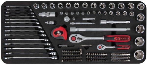 TOOLBOX Steckschlüssel- und Ringmaulschlüssel-Satz, 154-tlg