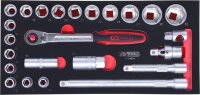 SCS 1/2" Steckschlüssel-Satz, 24-tlg in 1/3 Systemeinlage