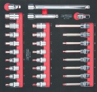 SCS CHROMEplus 1/2" Bit-Stecknuss-Satz, 29-tlg in...