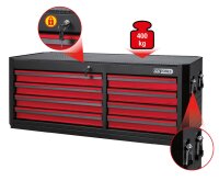 MASTERline Werkstattwagenaufsatz, mit 8 Schubladen schwarz/rot
