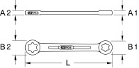 Torx-E-Doppel-Ringschlüssel, E16xE22