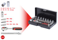 1/4" Steckschlüssel-Satz, 23-tlg