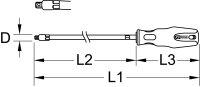 ERGOTORQUEplus Vierkant-Schraubendreher, XL, 1/4