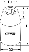 1/2" Bit-Adapter-Stecknuss, für Bits 5/16"