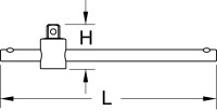 1/4" T-Griff mit Gleitstück, 110mm