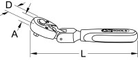 1/4" Gelenk-Umschaltknarre, 45 Zahn