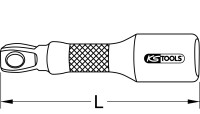 1/4" Kipp-Verlängerung mit Antriebsechskant, 50mm