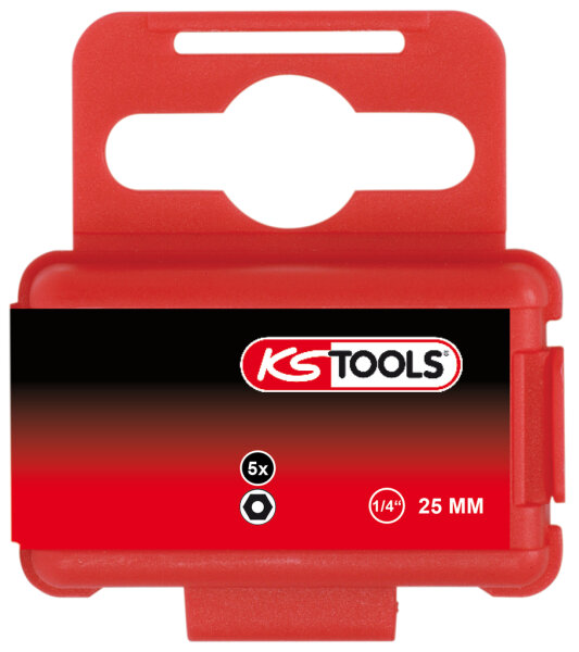 1/4" Bit Innensechskant,Bohrung,25mm,2mm,5er Pack