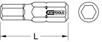 1/4" Bit Innensechskant, 25mm, 2,5mm, 5er Pack