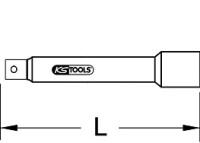 3/8" Verlängerung mit Rändelung, 75 mm