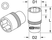 3/8" Stecknuss, 8mm