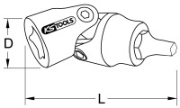 3/8" Bit-Stecknuss mit Gelenk für Innensechskant-Schrauben am Bremssattel, 7mm