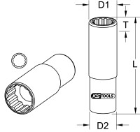 3/8" Spezial-Zündkerzen-Stecknuss, dünnwandig, 14mm