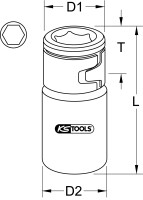 3/8" Bit-Adapter-Stecknuss, für Bits 10mm