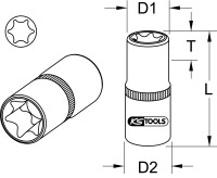 1/4" Torx-E-Stecknuss, E4