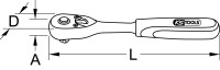 3/8" Gelenk-Umschaltknarre, 72 Zahn