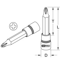 1/2" Bit-Stecknuss, lang, PH4