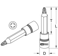 1/2" Bit-Stecknuss, lang, PZ4