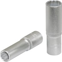 1/4" 12-kant-Stecknuss, lang, 9mm