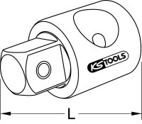 1/2" CHROMEplus Gleitstück/Vergrößerungsadapter, 3/8"F x1/2"M