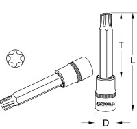 1/2" CHROMEplus Bit-Stecknuss RIBE,lang, M6