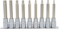 1/2" CHROMEplus Bit-Stecknuss-Satz Torx, Bohrung, lang, 9-tlgTB20-TB60