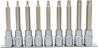 1/2" CHROMEplus Bit-Stecknuss-Satz Torx, Bohrung, lang, 9-tlgTB20-TB60