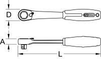 19mm TRIPLEplus Durchgangs-Umschaltknarre