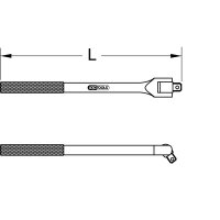 BERYLLIUMplus Gelenk-Steckgriff 1/4" 215 mm