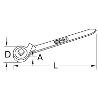 BERYLLIUMplus Zahnradknarre 3/4", 500mm Durchsteckvierkant